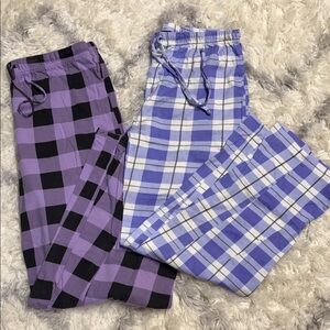 Kids Purple Plaid Pajama Pants - Soft Sleepwear